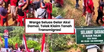 Warga Kecamatan Seluas Kabupaten Bengkayang Aksi Damai di Kecamatan Seluas Desa Sahan Dusun Nibung